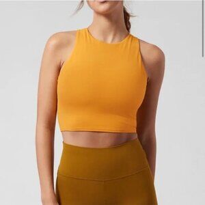 Athleta Yellow Conscious Crop High Neck Racerback Sports‎ Bra